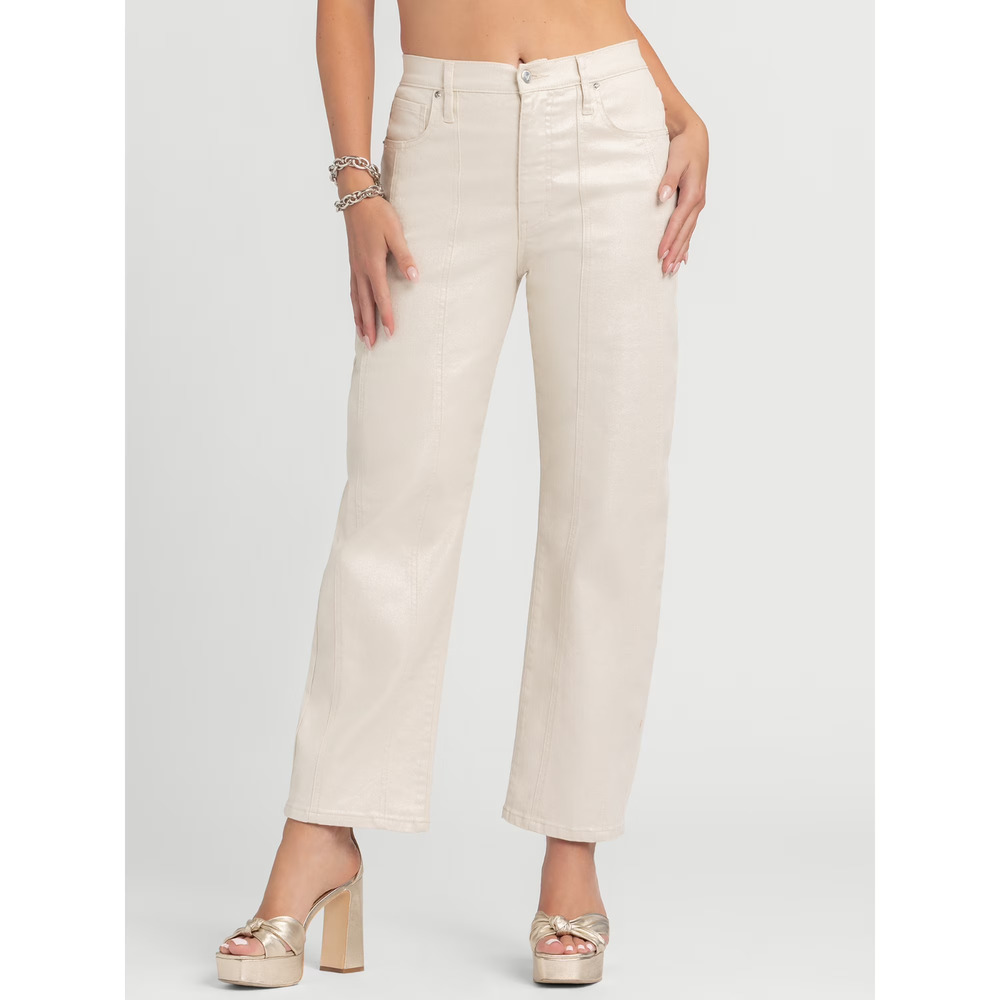 Jessica Simpson Size 14 Myrtle Barrel Leg Wide Leg Jeans Cream Off White NWT